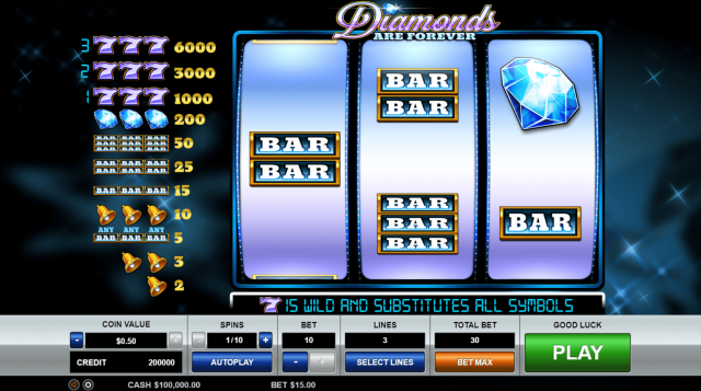 Diamonds are Forever 3 Lines Game Image #0