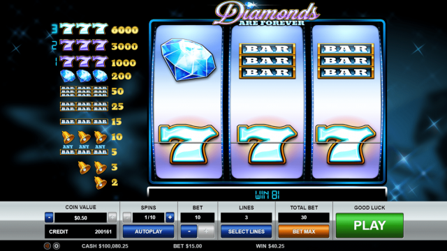 Diamonds are Forever 3 Lines Game Image #1