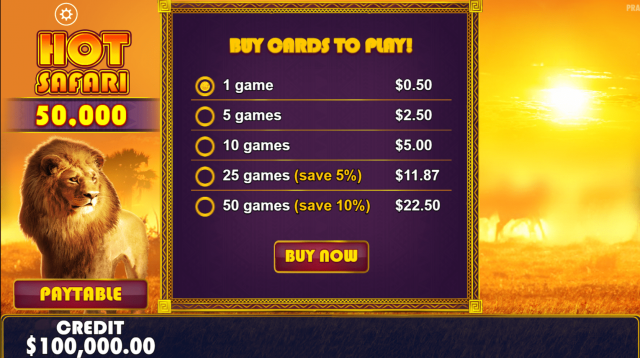 Hot Safari 50,000 Game Image #0