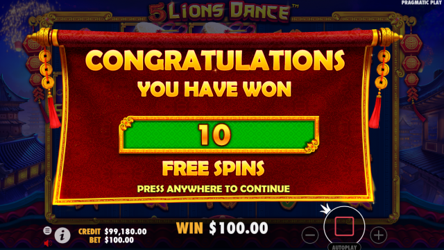 5 Lions Dance Game Image #2